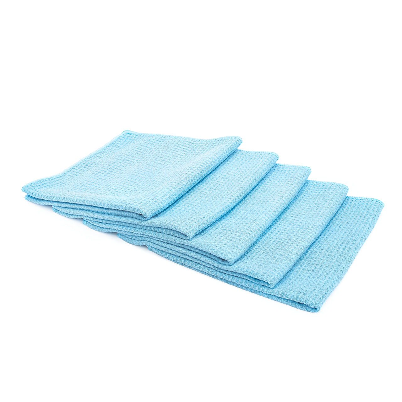 THE RAG COMPANY 16 X 16 STANDARD MICROFIBER WAFFLE-WEAVE TOWEL - LIGHT BLUE
