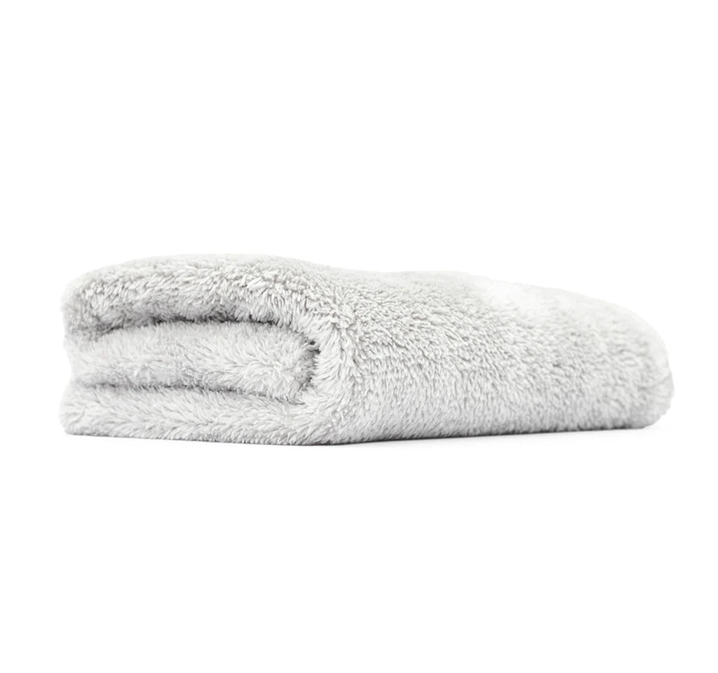 THE RAG COMPANY EAGLE EDGELESS 500 16 X 16 PLUSH MICROFIBER TOWEL - LIGHT GREY