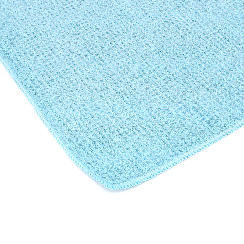 THE RAG COMPANY 16 X 16 STANDARD MICROFIBER WAFFLE-WEAVE TOWEL - LIGHT BLUE