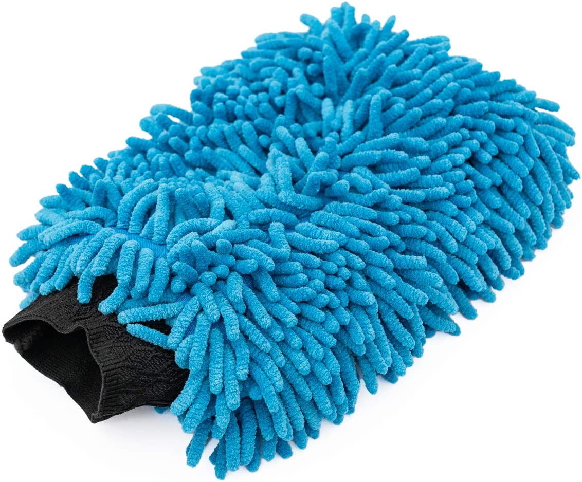 THE RAG COMPANY KNOBBY MICROFIBER CHENILLE WASH MITT - BLUE