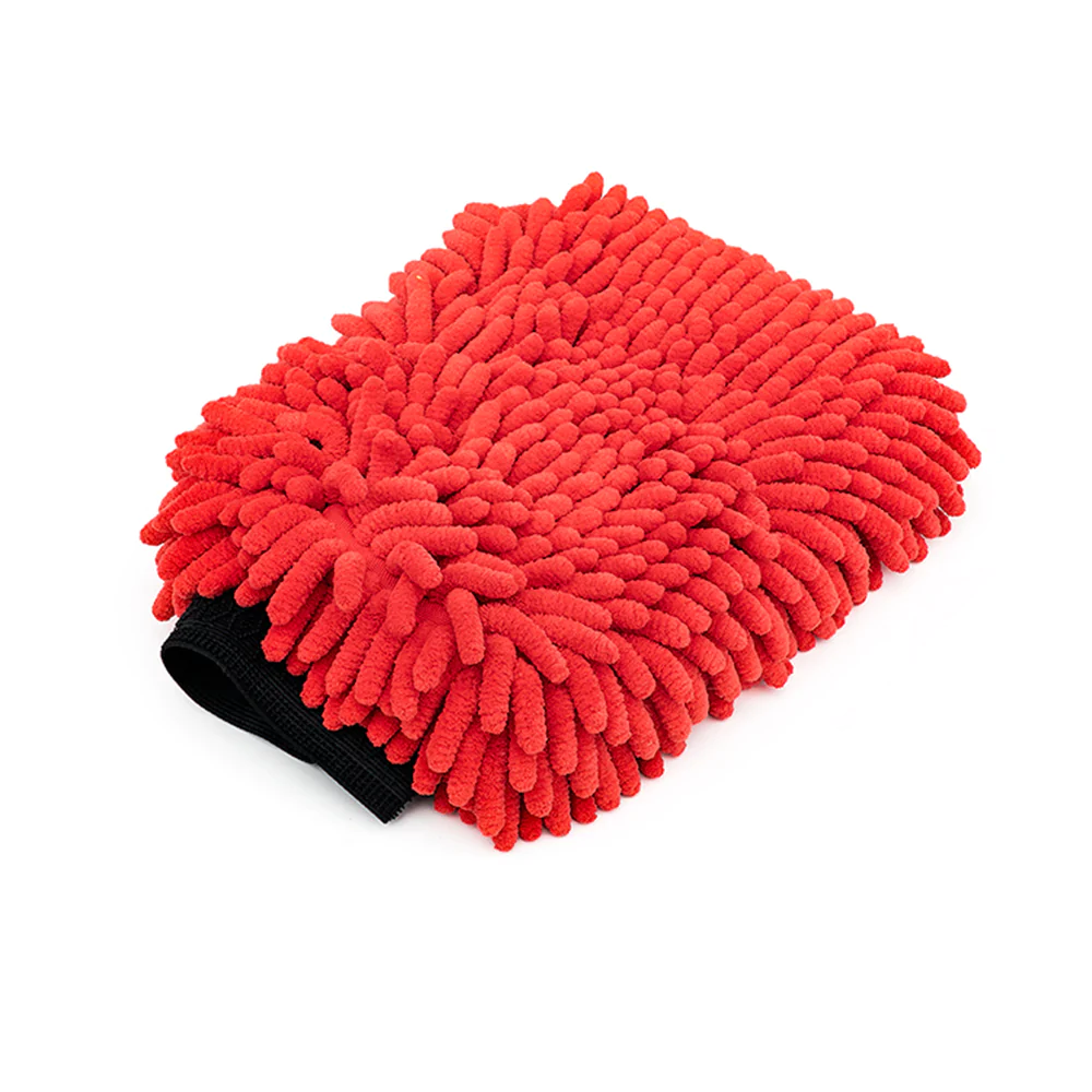THE RAG COMPANY KNOBBY MICROFIBER CHENILLE WASH MITT - RED
